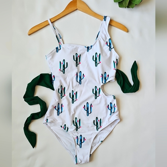 Gorgeous Cactus Print One Piece Swimsuit Bathing Suit Size S - Picture 4 of 15